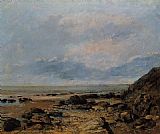 Gustave Courbet Famous Paintings - Rocky Seashore